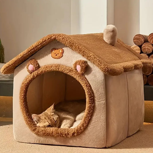 "More than a bed — it’s a home! 🐱 House-style cat bedroom for cozy, stylish naps your feline will love."